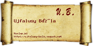 Ujfalusy Béla névjegykártya
